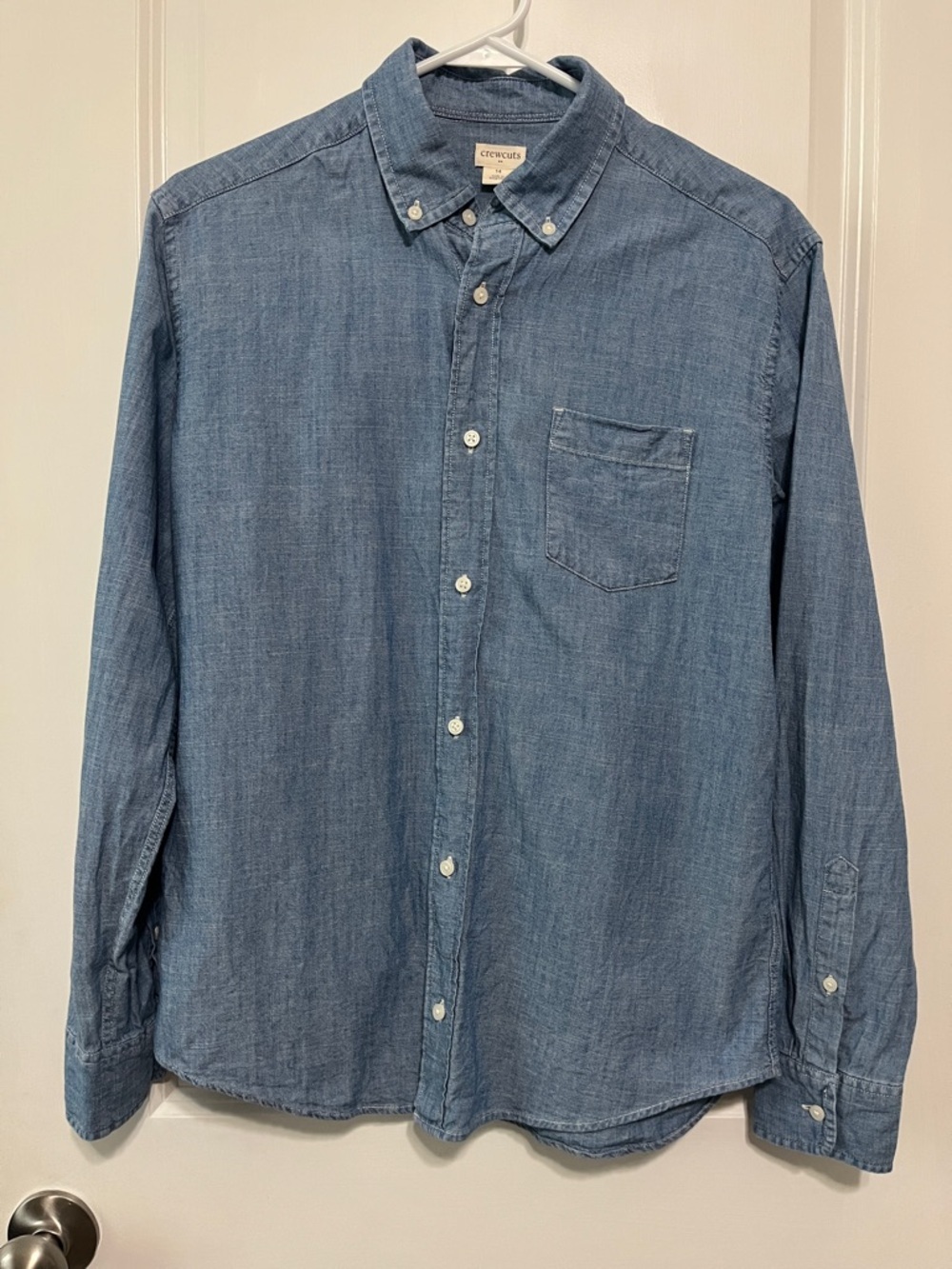 Crewcuts Boy's Long Sleeve Chambray Shirt Sz 14